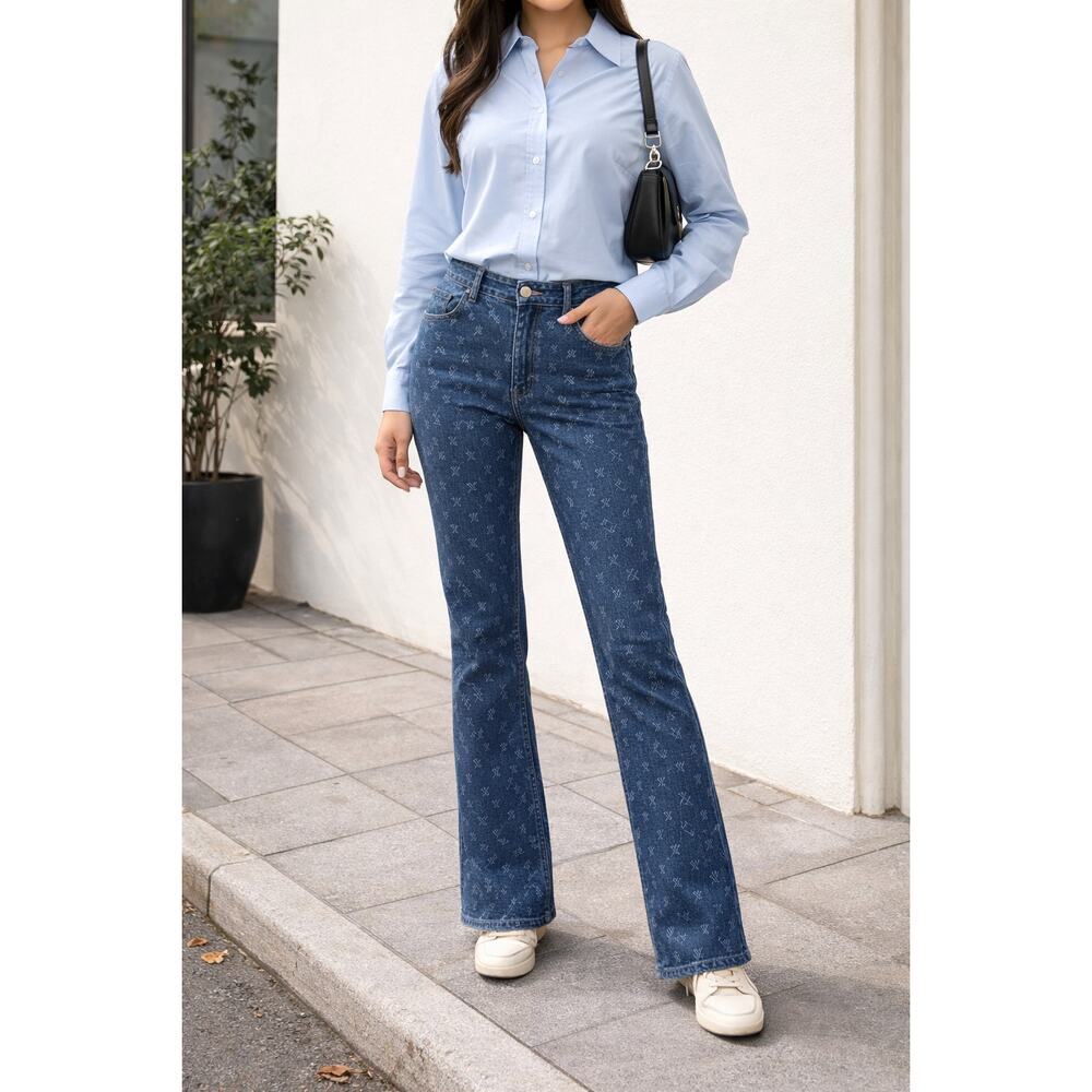 Stella McCartney Sustainable Compostable Denim Monogram Jeans Size 25